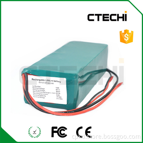 48.1V 17Ah lithium ion battery pack 18650 5P13S Electric bike Bicycle Battery